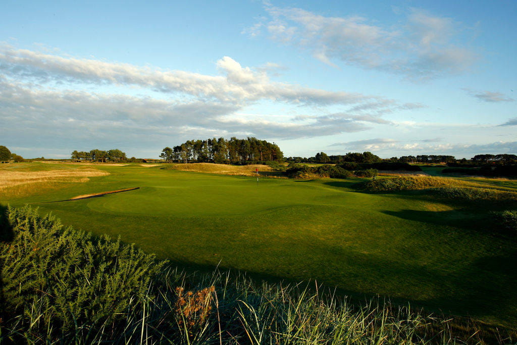 General views of the 11th hole at the Carnoustie Championship Course